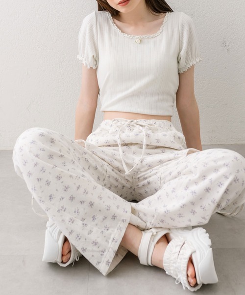 OLIVE des OLIVE（オリーブデオリーブ）の「ピコレーストップス（Tシャツ/カットソー・レディース・オフホワイト/サックスブルー/その他/ブラック/レッド・FREE）」の13枚目の写真