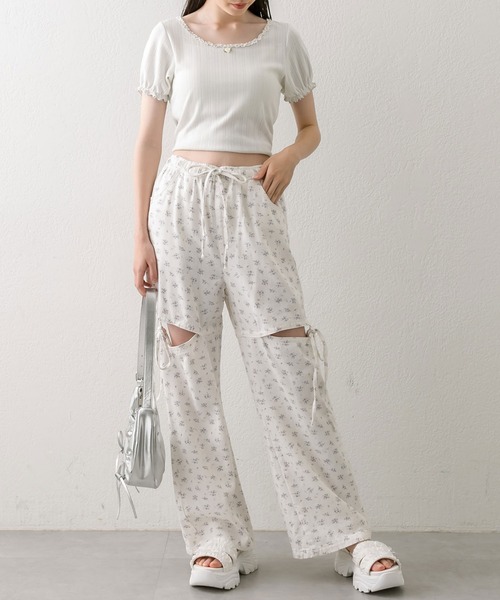 OLIVE des OLIVE（オリーブデオリーブ）の「ピコレーストップス（Tシャツ/カットソー・レディース・オフホワイト/サックスブルー/その他/ブラック/レッド・FREE）」の15枚目の写真