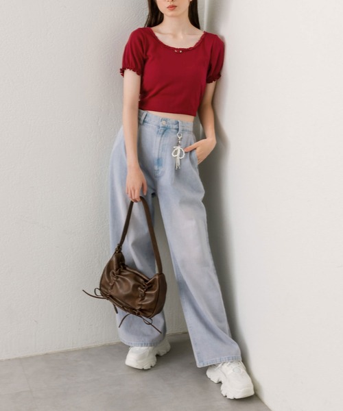 OLIVE des OLIVE（オリーブデオリーブ）の「ピコレーストップス（Tシャツ/カットソー・レディース・オフホワイト/サックスブルー/その他/ブラック/レッド・FREE）」の19枚目の写真