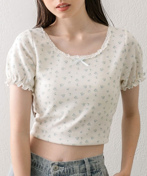 OLIVE des OLIVE（オリーブデオリーブ）の「ピコレーストップス（Tシャツ/カットソー・レディース・オフホワイト/サックスブルー/その他/ブラック/レッド・FREE）」の22枚目の写真