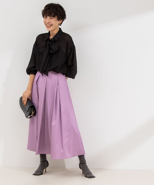 NOLLEY’S Sophi（ノーリーズソフィ）の「モールボーダーボウタイブラウス（シャツ/ブラウス・レディース・オフホワイト/ブラック・38）」の10枚目の写真