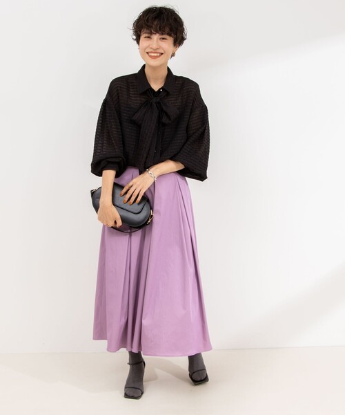 NOLLEY’S Sophi（ノーリーズソフィ）の「モールボーダーボウタイブラウス（シャツ/ブラウス・レディース・オフホワイト/ブラック・38）」の12枚目の写真