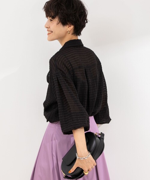 NOLLEY’S Sophi（ノーリーズソフィ）の「モールボーダーボウタイブラウス（シャツ/ブラウス・レディース・オフホワイト/ブラック・38）」の13枚目の写真