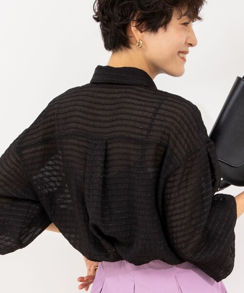 NOLLEY’S Sophi（ノーリーズソフィ）の「モールボーダーボウタイブラウス（シャツ/ブラウス・レディース・オフホワイト/ブラック・38）」の14枚目の写真