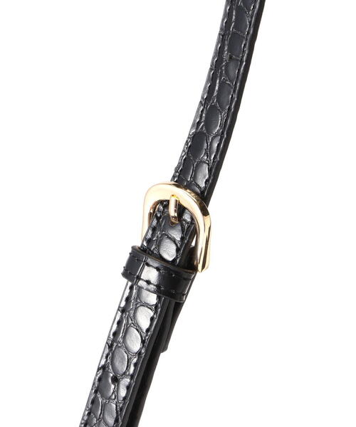 N.(N. Natural Beauty Basic)(エヌエヌナチュラルビューティーベーシック)の「◆ベルトデザイン型押しショルダーバッグ(ショルダーバッグ・レディース・ブラック/ブラウン・フリ-)」の8枚目の写真