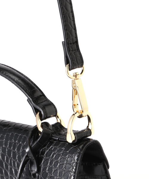 N.(N. Natural Beauty Basic)(エヌエヌナチュラルビューティーベーシック)の「◆ベルトデザイン型押しショルダーバッグ(ショルダーバッグ・レディース・ブラック/ブラウン・フリ-)」の9枚目の写真