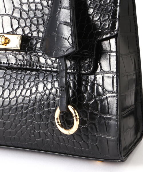 N.(N. Natural Beauty Basic)(エヌエヌナチュラルビューティーベーシック)の「◆ベルトデザイン型押しショルダーバッグ(ショルダーバッグ・レディース・ブラック/ブラウン・フリ-)」の12枚目の写真