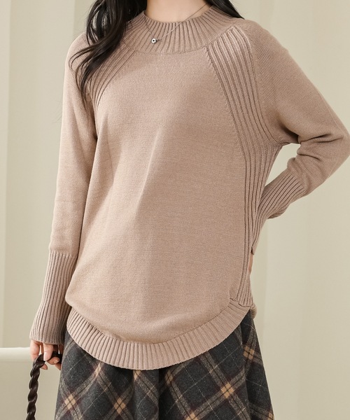 Lace Ladies(レースレディース)の「ラウンドカット ハイネック リブ ニット プルオーバー(ニット/セーター・レディース・ブラウン/ブラック/アイボリー・FREE)」の10枚目の写真