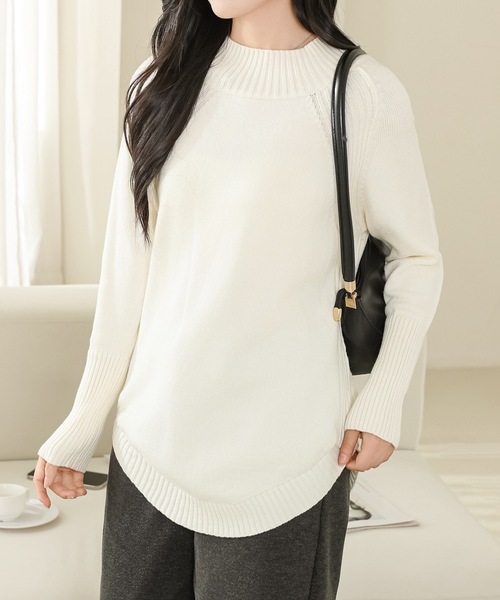 Lace Ladies(レースレディース)の「ラウンドカット ハイネック リブ ニット プルオーバー(ニット/セーター・レディース・ブラウン/ブラック/アイボリー・FREE)」の14枚目の写真