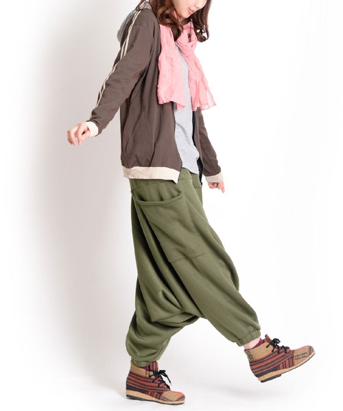 サルエルパンツ 足長効果も狙える美シルエット。 エスニックサルエル