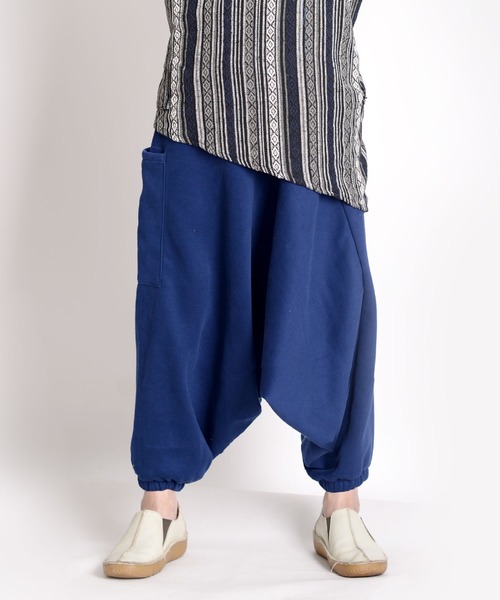 エスニックサルエルパンツ 裏起毛スウェット（スウェットパンツ