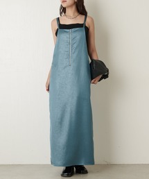 レザーライクZIPワンピース