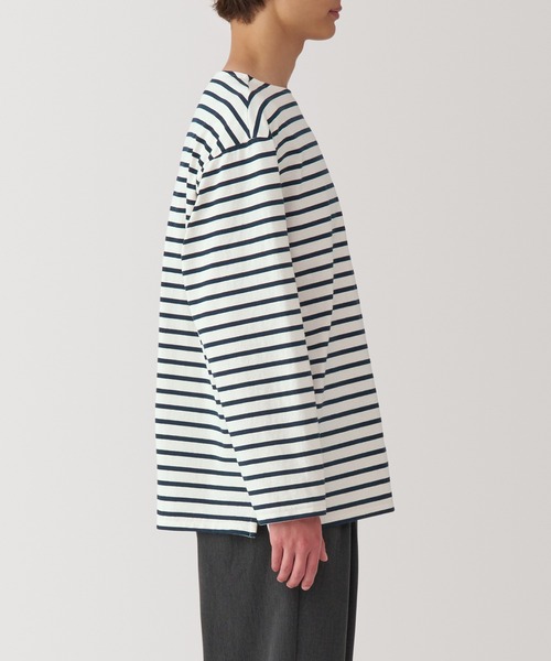 セール】紳士 洗いざらし太番手ボートネック九分袖Tシャツ（Tシャツ