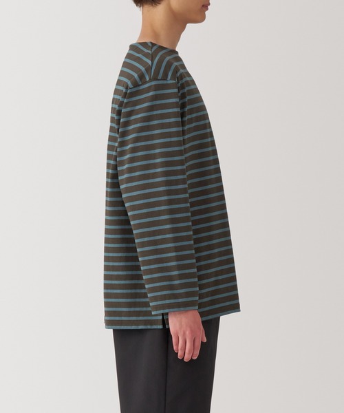 セール】紳士 洗いざらし太番手ボートネック九分袖Tシャツ（Tシャツ