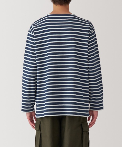 セール】紳士 洗いざらし太番手ボートネック九分袖Tシャツ（Tシャツ