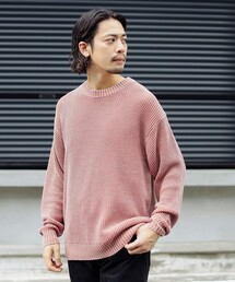 5ゲージ オーバーダイ クルーネック ニット