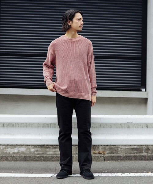 B:MING by BEAMS（ビーミングバイビームス）の「5ゲージ オーバーダイ クルーネック ニット（ニット/セーター・メンズ・ライトブルー/ピンク・X-LARGE/SMALL/LARGE/MEDIUM）」の3枚目の写真