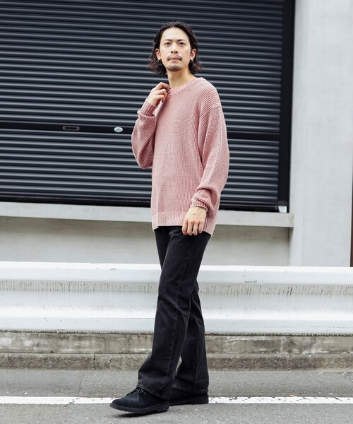 B:MING by BEAMS（ビーミングバイビームス）の「5ゲージ オーバーダイ クルーネック ニット（ニット/セーター・メンズ・ライトブルー/ピンク・X-LARGE/SMALL/LARGE/MEDIUM）」の4枚目の写真