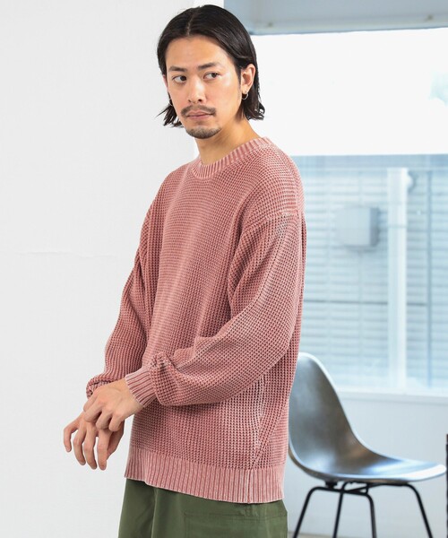 B:MING by BEAMS（ビーミングバイビームス）の「5ゲージ オーバーダイ クルーネック ニット（ニット/セーター・メンズ・ライトブルー/ピンク・X-LARGE/SMALL/LARGE/MEDIUM）」の9枚目の写真