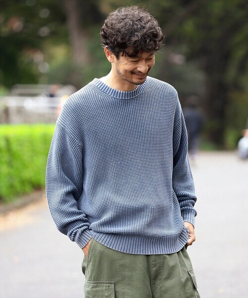 B:MING by BEAMS（ビーミングバイビームス）の「5ゲージ オーバーダイ クルーネック ニット（ニット/セーター・メンズ・ライトブルー/ピンク・X-LARGE/SMALL/LARGE/MEDIUM）」の11枚目の写真