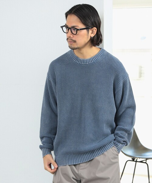 B:MING by BEAMS（ビーミングバイビームス）の「5ゲージ オーバーダイ クルーネック ニット（ニット/セーター・メンズ・ライトブルー/ピンク・X-LARGE/SMALL/LARGE/MEDIUM）」の18枚目の写真