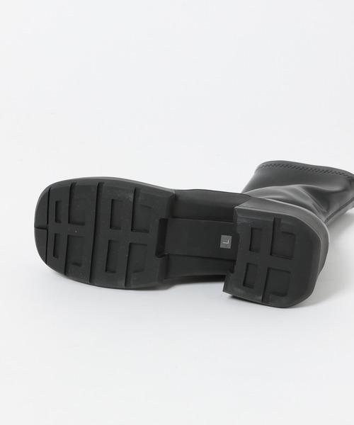 JEANASIS（ジーナシス）の「スクエアストレッチヒールブーツ/148925（ブーツ・レディース・ブラック系その他/ブラック/ホワイト系その他/ブラウン・MEDIUM/LARGE）」の7枚目の写真