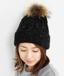 BEAUTY&YOUTH UNITED ARROWS | BY∵ ファーポンポンケーブルニットキャップ(ニットキャップ/ビーニー)
