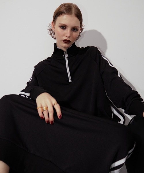 WONEM（ウォンエム）の「ハイネックトラックラインワンピース（ワンピース・レディース・ホワイト/ネイビー/ブラック・FREE）」の12枚目の写真