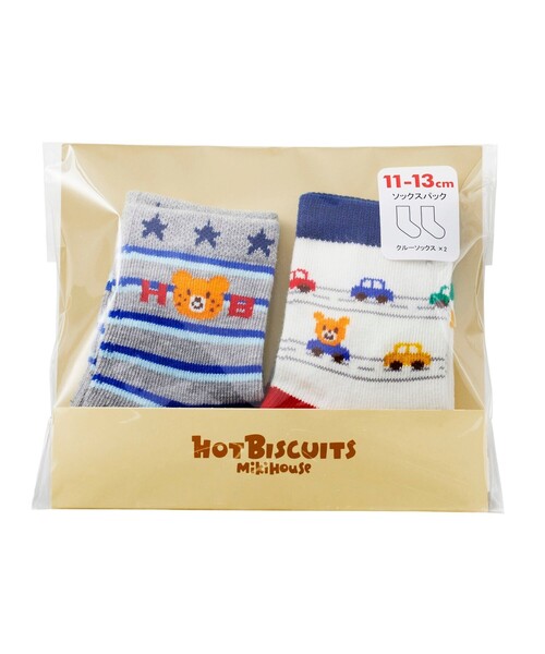 HOT BISCUITS（ホットビスケッツ）の「クルー丈 ソックスパック2足セット（ソックス/靴下・キッズ・マルチ/ブルー/ホワイト/ピンク・9-10cm/11-13cm/13-15cm/15-17cm/17-19cm）」の10枚目の写真