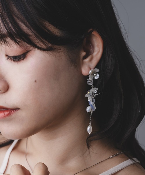 セール】Os -オズ- フラワーパール ロングピアス【金属