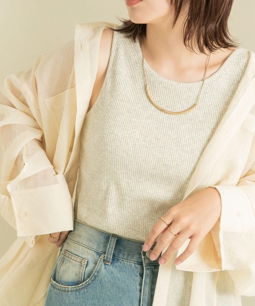 KBF(ケイビーエフ)の「RIBタンクトップ(タンクトップ・レディース・オートミール/チャコールグレー/グレー・ONE)」の3枚目の写真