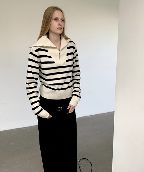 LONSLAN(ロンスラン)の「ハーフジップニット LON24a026(ニット/セーター・レディース・アイボリー・FREE)」の2枚目の写真