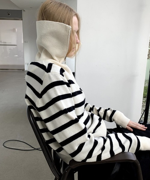 LONSLAN(ロンスラン)の「ハーフジップニット LON24a026(ニット/セーター・レディース・アイボリー・FREE)」の9枚目の写真