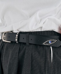 mko12299-UTILITY Studs Leather Belt ベルト