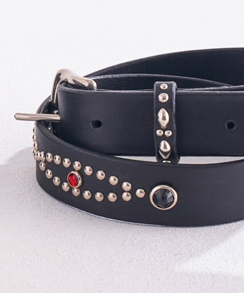 EFFECTEN(エフェクテン)の「mko12299-UTILITY Studs Leather Belt ベルト(ベルト・メンズ・ブラック・3/2)」の8枚目の写真