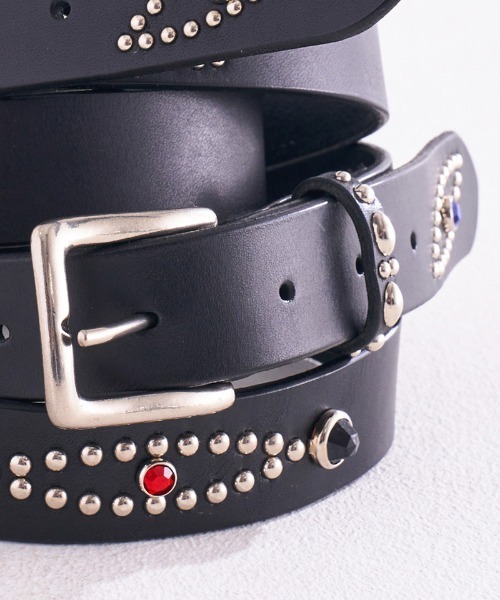 EFFECTEN(エフェクテン)の「mko12299-UTILITY Studs Leather Belt ベルト(ベルト・メンズ・ブラック・3/2)」の10枚目の写真