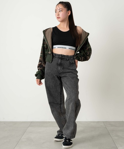 SHORT ROUND(ショートラウンド)の「SHORT ROUND/ロゴブラトップ(キャミソール・レディース・ブラック/杢グレー・MEDIUM/SMALL)」の17枚目の写真