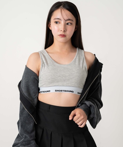 SHORT ROUND(ショートラウンド)の「SHORT ROUND/ロゴブラトップ(キャミソール・レディース・ブラック/杢グレー・MEDIUM/SMALL)」の18枚目の写真