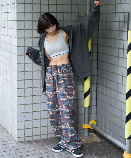 SHORT ROUND(ショートラウンド)の「SHORT ROUND/ロゴブラトップ(キャミソール・レディース・ブラック/杢グレー・MEDIUM/SMALL)」の12枚目の写真