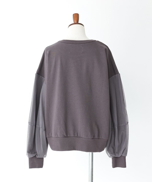 n'OrLABEL（ノアールレーベル）の「『チュールランタンスリーブスウェット』（スウェット・レディース・アイボリー/チャコール/グレイッシュブルー・FREE）」の6枚目の写真