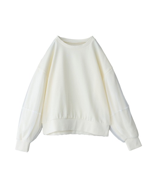 n'OrLABEL（ノアールレーベル）の「『チュールランタンスリーブスウェット』（スウェット・レディース・アイボリー/チャコール/グレイッシュブルー・FREE）」の18枚目の写真