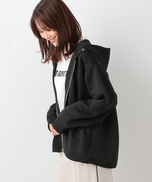 GLOBAL WORK（グローバルワーク）の「ライトクッションZIPパーカー/115482（パーカー・レディース・モカ/ブラック/グレイッシュベージュ/杢グレー・LARGE/MEDIUM）」の8枚目の写真