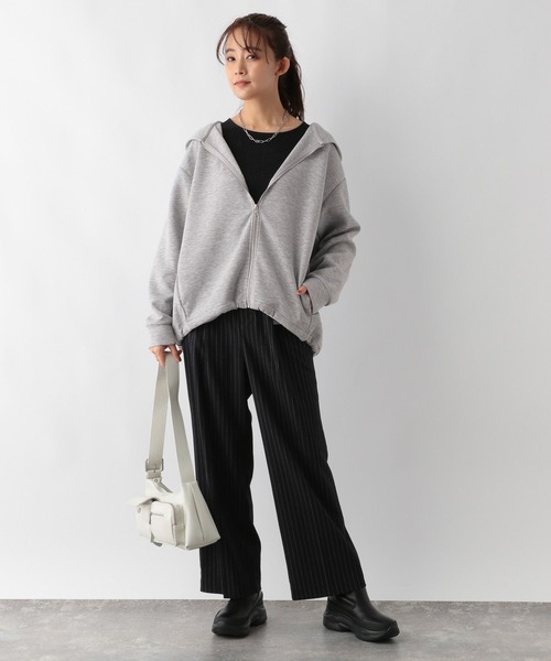 GLOBAL WORK（グローバルワーク）の「ライトクッションZIPパーカー/115482（パーカー・レディース・モカ/ブラック/グレイッシュベージュ/杢グレー・LARGE/MEDIUM）」の9枚目の写真