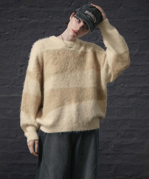 ENDER PRODUCTS（エンダープロダクツ）の「ストレイタムWジャガードウォッシャブルシャギーニット【ENDER PRODUCTS/エンダープロダクツ】（ニット/セーター・メンズ・ネイビー系/アイボリー系/レッド系・L/M）」の8枚目の写真