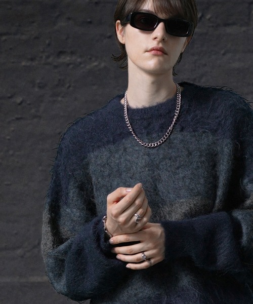 ENDER PRODUCTS（エンダープロダクツ）の「ストレイタムWジャガードウォッシャブルシャギーニット【ENDER PRODUCTS/エンダープロダクツ】（ニット/セーター・メンズ・ネイビー系/アイボリー系/レッド系・L/M）」の4枚目の写真