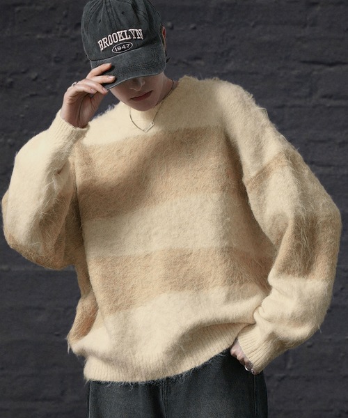 ENDER PRODUCTS（エンダープロダクツ）の「ストレイタムWジャガードウォッシャブルシャギーニット【ENDER PRODUCTS/エンダープロダクツ】（ニット/セーター・メンズ・ネイビー系/アイボリー系/レッド系・L/M）」の14枚目の写真