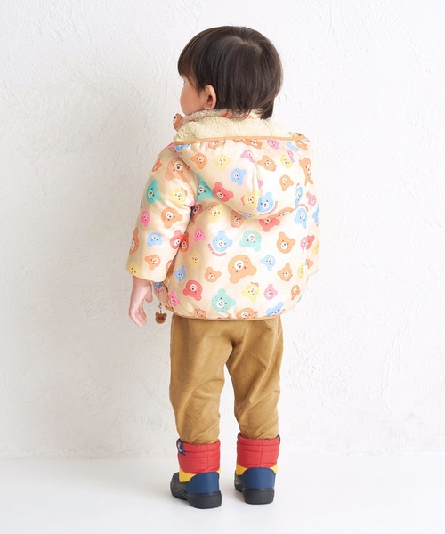 カラフルビーンズ 裏ボアフリース リバーシブル総柄ジャンパー（ダウン