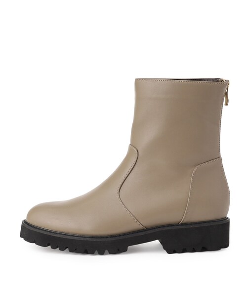 grove（グローブ）の「◆【人間工学】トラックソールバックファスナーブーツ（ブーツ・レディース・ブラック/ベージュ・M/L）」の4枚目の写真