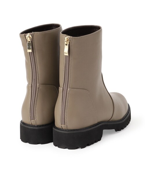 grove（グローブ）の「◆【人間工学】トラックソールバックファスナーブーツ（ブーツ・レディース・ブラック/ベージュ・M/L）」の5枚目の写真