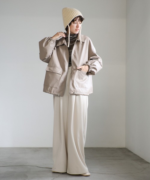 select MOCA(セレクトモカ)の「紐付きニット帽(ニットキャップ/ビーニー・レディース・ブラウン/ブラック/アイボリー・FREE)」の5枚目の写真